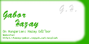 gabor hazay business card